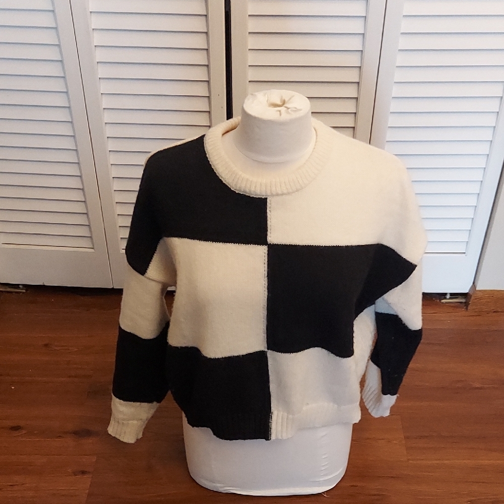 Monochrome Block Sweater